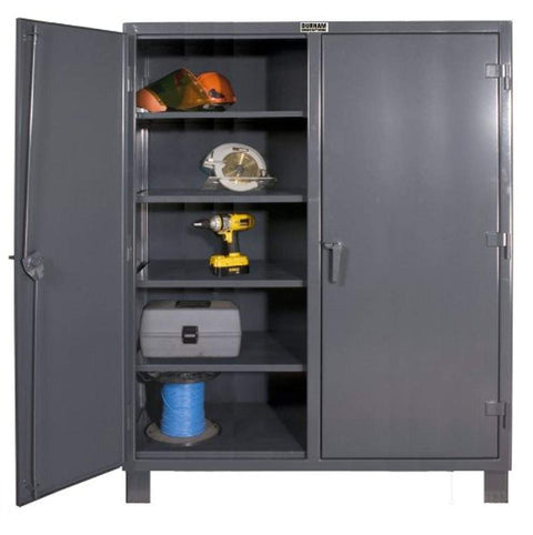 Durham Extra Heavy Duty Welded 12 Gauge Steel Lockable Double Shift Storage Cabinet, HDDS243678-8S95, 950 lbs Shelf Capacity, 24" Length x 36" Width x 78" Height, 8 Shelves