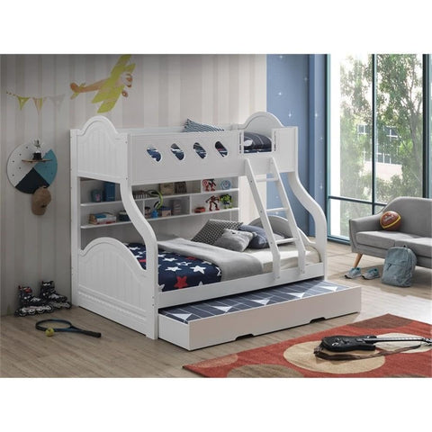 Acme Grover Rectangular Wood Twin Trundle with Caster Wheels in White