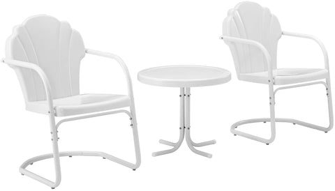 Tulip 3Pc Retro Outdoor Chair Set Pink - Side Table & 2 Chairs