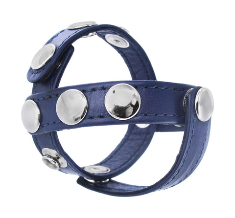 Strict Leather Blue Leather Cock and Ball Harness