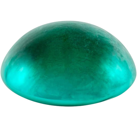 Oakestry Crackle Glass Toadstool – Emerald Green, 9" Diameter x 6" H, Hand-Blown Glass