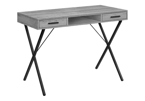 Monarch Specialties I 7792 Computer Desk, Home Office, Laptop, Left, Right Set-up, Storage Drawers, 42" L, Work, Metal, Laminate, Grey, Black, Contemporary