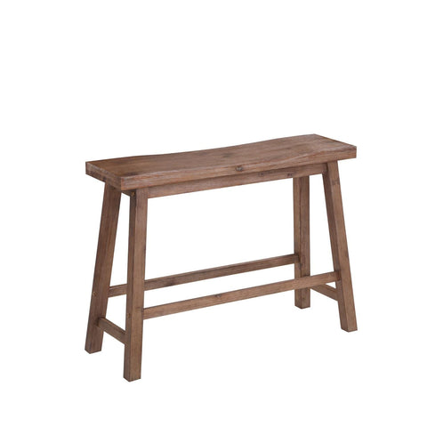 Boraam Sonoma Saddle Bench, 24-Inch, Barnwood Wire-Brush, Model:75025
