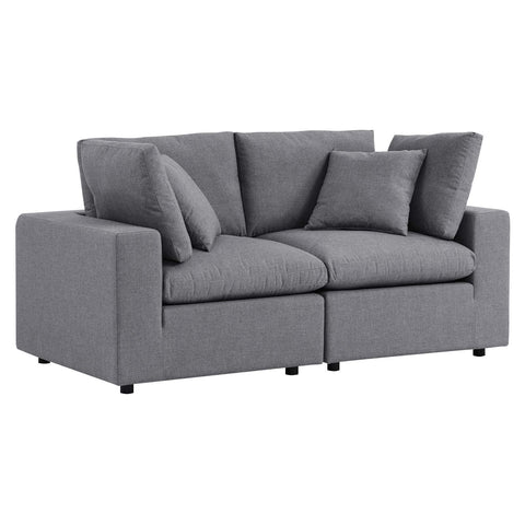 Modway Commix Outdoor Patio Sunbrella® Loveseat in Gray