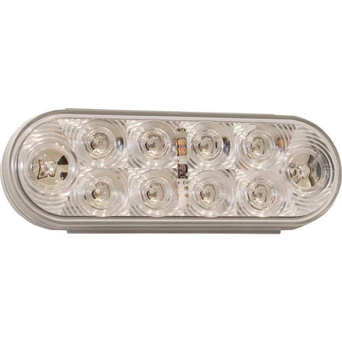 Buyers Products 5626553 6" Oval Stop/Turn/Tail Light w/ 10 Red LEDs, Clear Lens