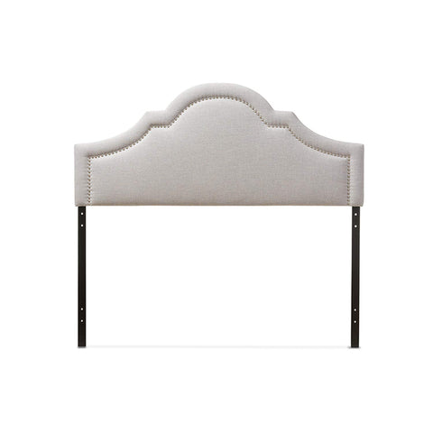 Baxton Studio Rita Upholstered Queen Headboard in Grayish Beige