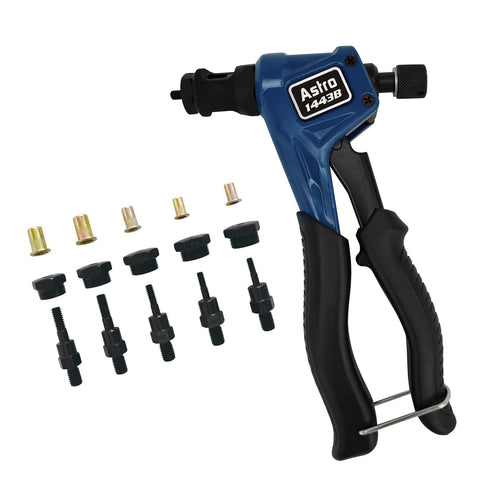 Astro Pneumatic Tool 1443B Professional Hand Rivet Nut Kit SAE & Metric with Rivet Nuts, Alloy Steel