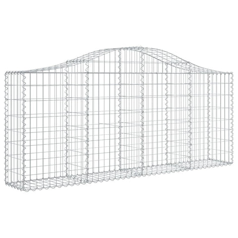 vidaXL 3pcs Arched Gabion Baskets - Durable Galvanized Iron Stone Cage Retaining Walls | Decorative Garden Barriers | Easy Assembly | Versatile Outdoor Decor