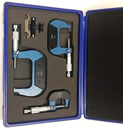 HHIP 4200-0010 3 Piece 0-3" Precision Outside Micrometer Set, 0.0001" Graduation