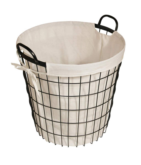 Lined Metal Wire Basket with handles