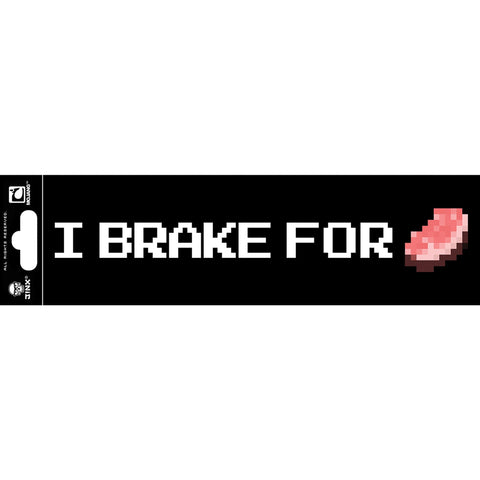 JINX Minecraft I Brake for Porkchop Bumper Sticker, Black, 10x3