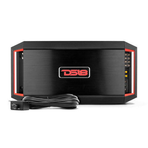 DS18 GEN-X900.4 Car Audio Amplifier 4-Channel Class A/B 900 Watts Max Multichannel Amp - Bass Remote Knob Included - Lightweight Design - High Efficiency Rate