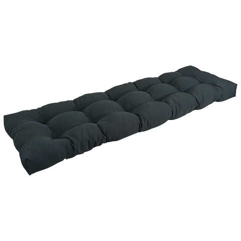 Blazing Needles Twill Tufted Bench Cushion, 55" x 19", Black 1 Count
