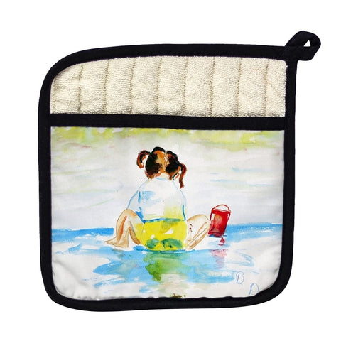 Betsy Drake PT729 Pigtails Playing Pot Holder