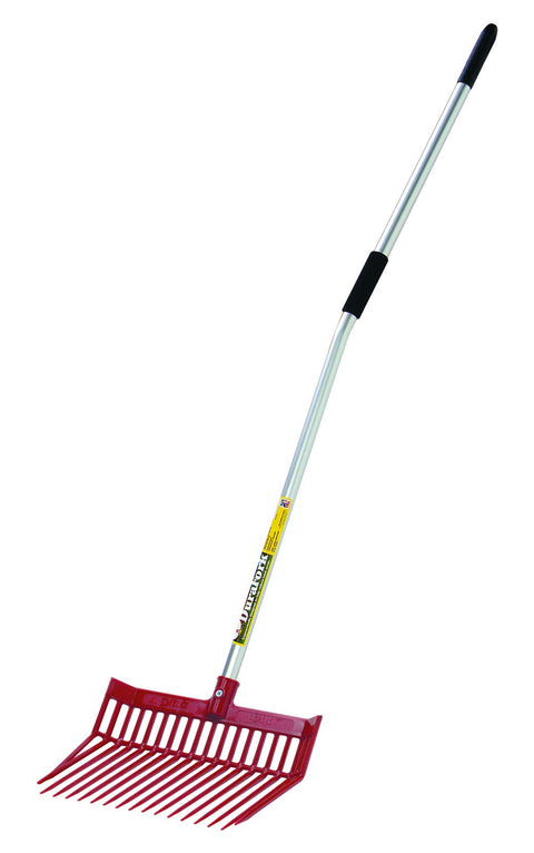 Little Giant DuraFork Pitch Fork (Red) Durable Polycarbonate Stable Fork with Angled Tines w/Ergonomic Handle (Item No. PDFERED)