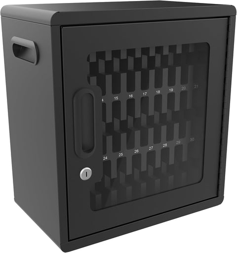 Luxor CHZZ001 CellGuard Phone Storage Cabinet, Cell Phone Locker for Classroom with 32 Foam Slots, Locking Acrylic Door, Powder-Coated Steel, Freestanding, 15"W x 9"D x 16.25"H