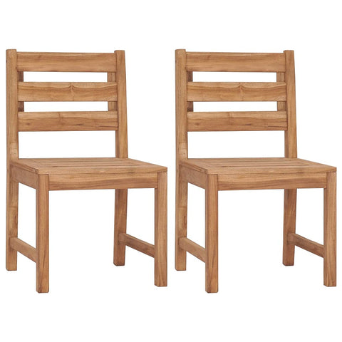 vidaXL 2-Piece Patio Chairs in Solid Teak Wood - Outdoor Furniture for Garden, Patio, or Deck with Comfortable Backrest and Refined Look