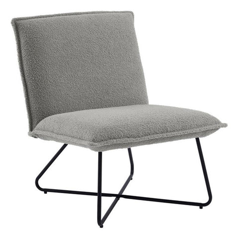 Linon Kelvin Black and Sherpa Grey Chair CH144GRYSH01U