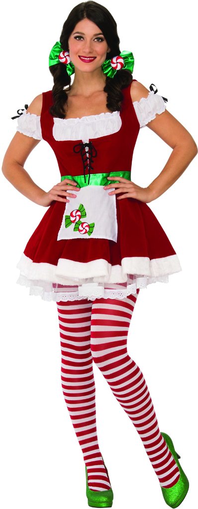 Secret Wishes Sexy Christmas Candy Costume, Red/White, Medium