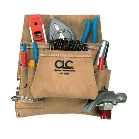 CLC Custom Leathercraft I823X Suede Carpenter's Nail And Tool Bag, 8 Pocket