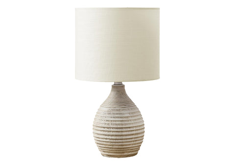 Monarch Specialties I 9848 Lighting, 17" H, Table Lamp, Ivory Resin, Ivory/Cream Shade, Contemporary, Modern