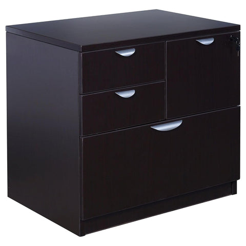 Oakestry Boss Combo Lateral File Mocha Filing Cabinet with Durable Construction Ideal for Office and Home Office Elegant Storage Solution Large Storage Capacity for Documents and Office Materials