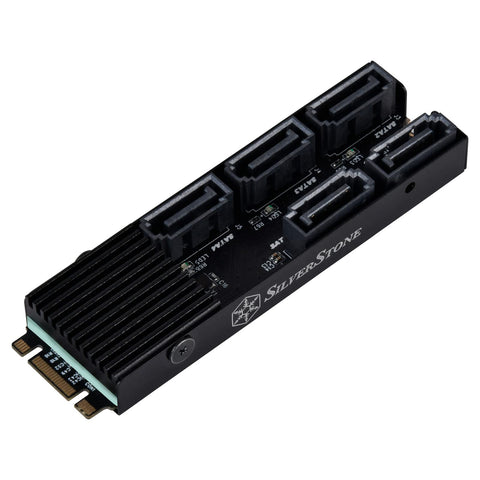 Silverstone Technology ECS07 5-Port SATA Gen3 6Gbps Non-RAID M.2 PCIe Storage Expansion Card, SST-ECS07
