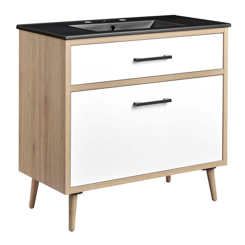 Modway EEI-6501-BLK-OAK Maverick 36" Bathroom Vanity, Black Oak