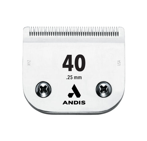 Andis - 64076, Ultra Edge Super Blocking Dog Clipper Blade - Built with Carbon-Infused Steel, Sharp Cutting Edges with Zero Gaps, Size-40, Removes Hairs 1/100-Inch - for Full Body Grooming, Chrome