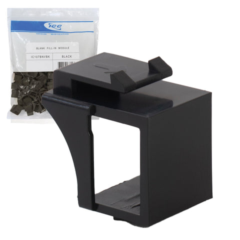 ICC Blank Fill-in Module Insert for HD Style Work Area Outlets, Black, 100-Pack