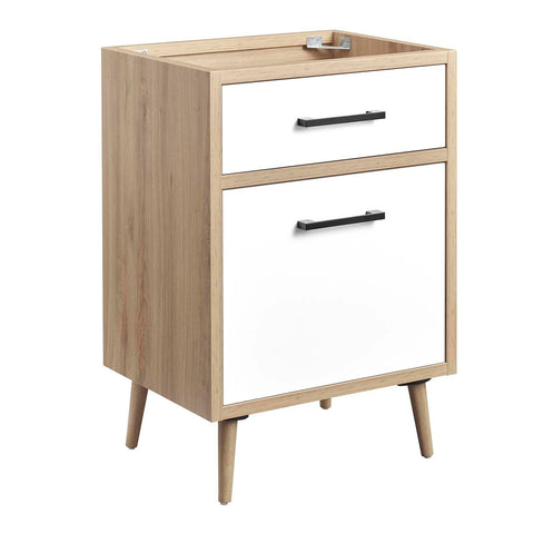 Modway EEI-6266-OAK-WHI Maverick 24" Bathroom Vanity Cabinet - Sink Basin Not Included, Oak White