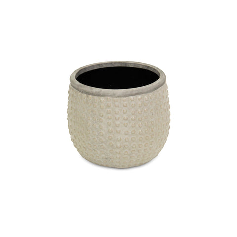 Cheung's Home Decorative Modern Osanna Curved Beige Ceramic Pot - Medium