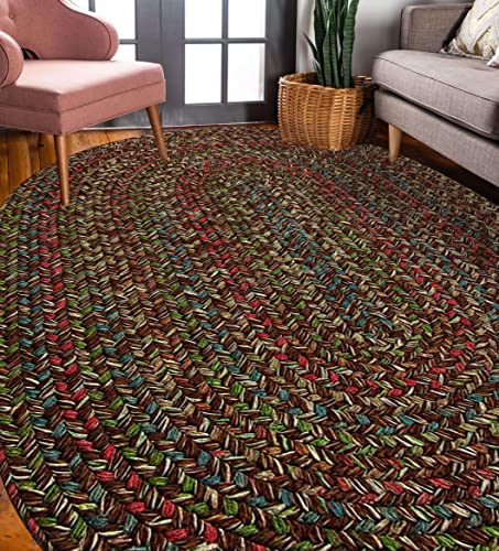 Rhody Rug Sophia SO35 Brown 8' x 11' Oval - Braided Area Rug, Home Decor, Floor Mat or Bedroom Rug - Easy Care, Ideal for High Traffic Areas in Hallway and Living Room - Made in USA