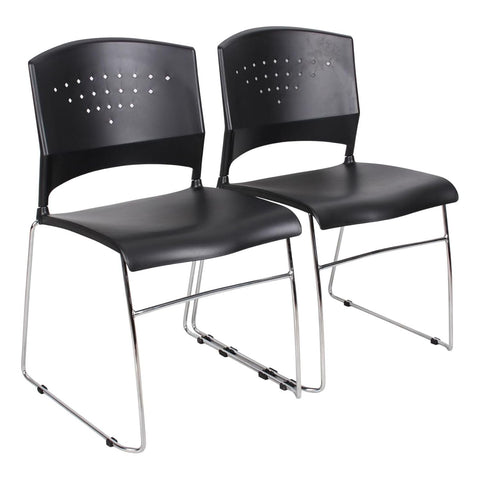 Oakestry 4-Pack Chrome Frame Stack Chair Comfortable Stackable Chairs for Office Meeting Rooms or Events Upholstered Seat Ideal for Conference Rooms Waiting Areas or Home Offices for Easy Storage
