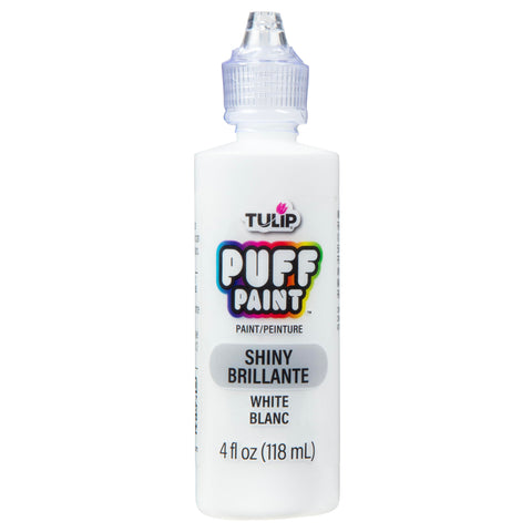 Tulip Puff Fabric Paint , Permanent Craft Paint for Clothes, DIY Projects, Notoxic, 4 fl oz, Shiny White