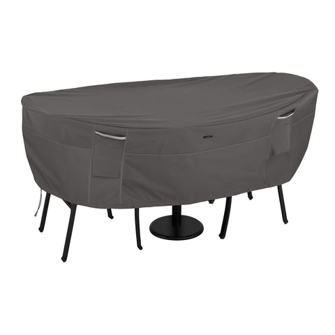 Classic Accessories Ravenna Water-Resistant 40 Inch Round Bistro Patio Table & Chair Set Cover