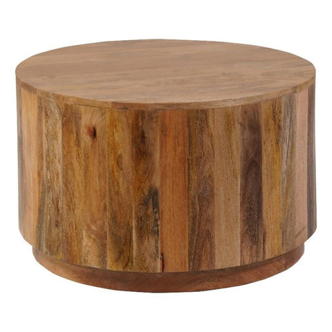 Krissa 30 in Round Mango Wood Coffee Table - Natural Mango