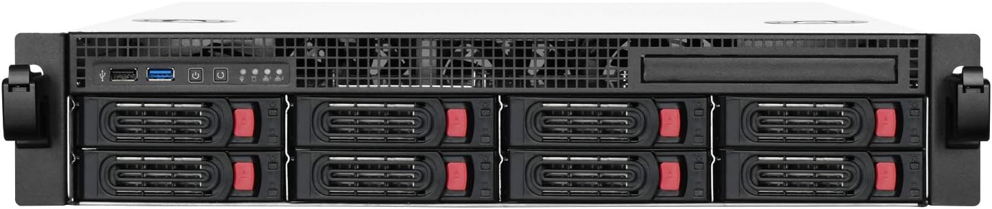 Silverstone RM21-308 2U Rackmount Server Case with 8 X 3.5 Hot Swap Bays Micro-ATX Support RM21-308-x