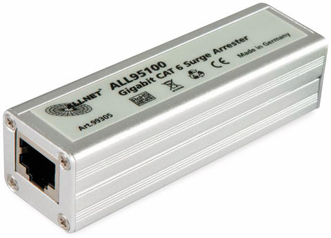 Allnet ALL95100 Surge and Lightning Protection, Category 6/ADSL/VDSL/ISDN, 2 x RJ-45 Connectors