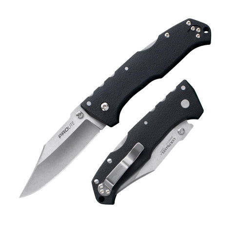 Cold Steel Pro Lite 3.5" 4116SS Clip Point Razor-Sharp Blade 4.5" GFN Handle Everyday Carry Pocket Folding Knife w/Tri-Ad Lock