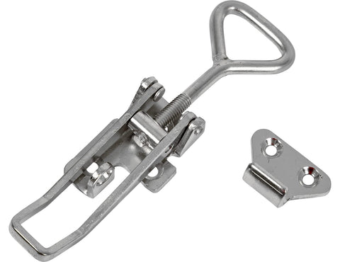 Buyers Products 3049352, 6 Inch Stainless Steel Adjustable-Grip Draw Latch with Strike Plate, Polished Finish for Tool Boxes, Doors, and Enclosures