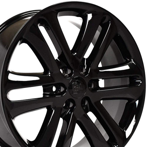 OE Wheels FR76 22 Inch Rim Fits F-150 Style 6x135 22x9 Gloss Black - Hollander 3918 (1)