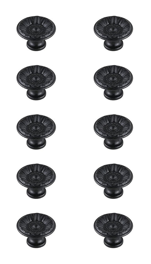 Elegant Lighting Indoor Modern Home Decorative Cabinet/Drawer Hardware Corio 1.1" Diameter Matte Black Mushroom Knob Multipack (Set of 10)