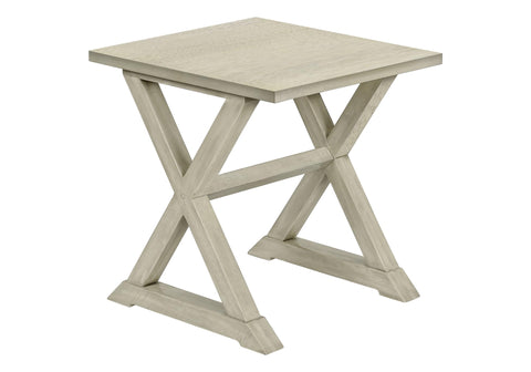 Monarch Specialties 3989, Side, Square, Nightstand, Bedroom, Lamp, White Accent 24" H Antique Veneer End Table, 22" L x 23.5" W x 23.5" H