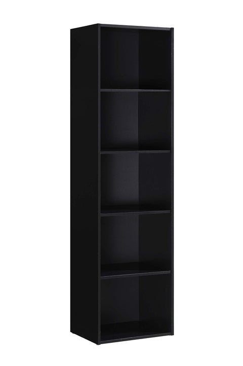Hodedah Import 5 Shelf Bookcase, Black