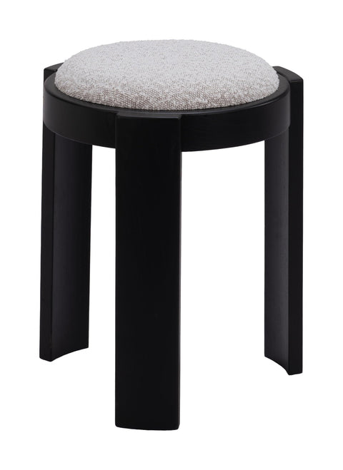 Zuo Banjul Ottoman Misty Gray, Gray Ottoman, Modern Style, Stackable for Space Saving Storage, Plywood, Indoor Living, 15" W x 15" D x 18.9" H, Stackable for Space Saving Storage