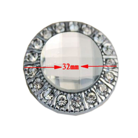 PANDA SUPERSTORE Set of 3 Fashion[Silver Crystal] Circle Drawer Handle/Pulls Cabinet Knobs(1.25'')