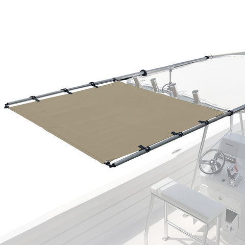SureShade PTX Power Shade - 51" Wide (Tan) - Easy Installation on T-Top or Hardtop Boats - 600D Marine Canvas, Stainless Steel Frame - 12V DC Motors - Anti-Racking and Auto Shut-Off - PTXSS51TS