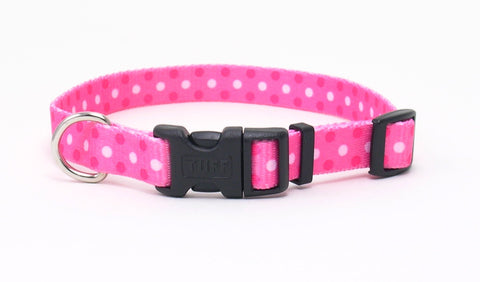 Coastal Pet Products #6621 3/4 Inch Wide x 20 Inch Long Pet Attire Adjustable Collar - Pink Dots