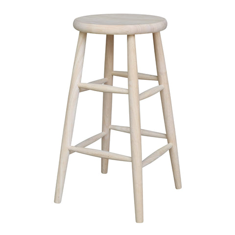 International Concepts 30-Inch Scooped Seat Stool, Unfinished